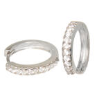 Ohrcreolen aus 925 Sterling Silber 1-reihig mit Kristallen besetzt