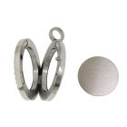 Runder Medaillon Anh&auml;nger GROSS aus Edelstahl silber poliert mit Kette