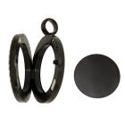 Runder Medaillon Anh&auml;nger KLEIN aus Edelstahl PVD schwarz beschichtet poliert mit individueller Gravur