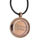 Runder Medaillon Anh&auml;nger KLEIN aus Edelstahl PVD rose gold beschichtet poliert mit individueller Gravur