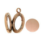 Runder Medaillon Anh&auml;nger KLEIN aus Edelstahl PVD rose gold beschichtet poliert mit individueller Gravur