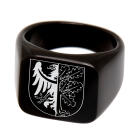 Siegelring aus Edelstahl mit schwarzer PVD Beschichtung und Ihrer individuellen Gravur