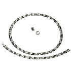 Set aus Edelstahl, Collier 46cm L&auml;nge, Armand 22cm L&auml;nge, Klapp-Creolen