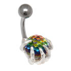 Bauchnabel Körperschmuck Piercing Diskokugel in Kralle