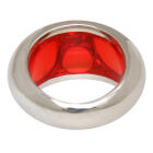 Stahlring mit rotem Acryl Farbfl&auml;chen