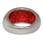 Stahlring mit rotem Acryl Farbflächen Ornamenten