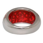 Stahlring mit rotem Acryl Farbflächen Ornamenten
