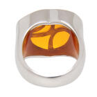 Stahlring mit orangen Acryl Farbfl&auml;chen