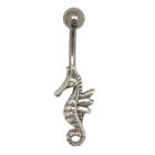Bauchnabelpiericning mit 925 Silber Niedliches Seepferdchen mit kleinen Fl&uuml;geln,