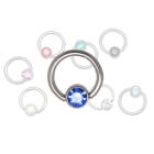 Lippenb&auml;ndchen-Piercing 1.2mm BCR mit abgeflachter Kugel in verschiedenen Farben