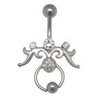 Bauchnabelpiercing 1.6x10mm Pierc in Piercing Tribal mit Kristallen