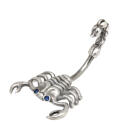 Bauchnabelpiercing aus einer 1.6x10mm Stahlbanane mit plastischem 925 Silber Skorpion Design