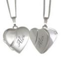 Herzf&ouml;rmiges Medaillon aus 925 Sterling Silber mit Gravur
