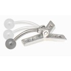 Bauchnabel Körperschmuck Piercing im ABC-Design mit Zirkonien - Buchstabe Y, 1.6x6mm / 1.6x8mm / 1.6x10mm / 1.6x12mm / 1.6x14mm