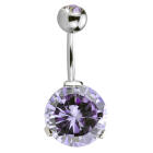 Bauchnabelpiercing 1.6x10mm mit einer runden XL Zirkonie in verschiedenen Farben