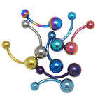 Piercing aus Titan f&uuml;r den Bauchnabel gebogen 1,6x12mm, gr&uuml;n