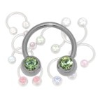 Circular barbell in 1.6mm thickness with two front crystals