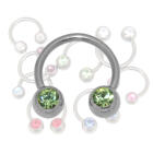 Circular Barbell in 1.6mm St&auml;rke mit zwei Front-Kristallen