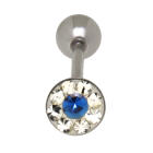 Zungenpiericing aus Chirurgenstahl Barbell mit Kristallen 1.6x16mm