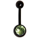 Piercing Banane schwarz Kristall 1.6mm St&auml;rke