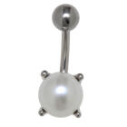 Bauchnabelpiercing 1.6x10mm mit einem 925 Silber Design und einer 8mm Kunstperle