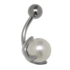 Bauchnabelpiercing 1.6x10mm mit einem 925 Silber Design und einer 8mm Kunstperle