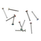 Gerader Nasenstecker in 0,8 mm St&auml;rke mit einem 2 mm Swarovski-Kristall