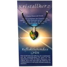 Swarovski-Kristallherz reflektierendes grün mit einer Kordelkette