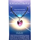 Swarovski-Kristallherz violett mit einer Kordelkette