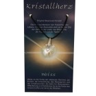 Swarovski-Kristallherz klar mit einer Kordelkette