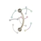 Mini-Standard Titanbanane 1.0 und 1.2mm Stärke ohne Stein in verschiedenen Längen