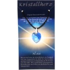 Swarovski-Kristallherz blau mit einer Kordelkette