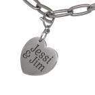 Herzf&ouml;rmiger Charm-Anh&auml;nger f&uuml;r Bettelarmband mit individueller Gravur