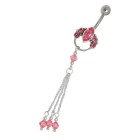 Bauchnabelpiercing Navette, Kettchen und Kristallen Farbe wählbar