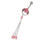 Bauchnabelpiercing Navette, Kettchen und Kristallen Farbe w&auml;hlbar