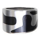 Edelstahlring im Retro Look mit schwarzem Epoxid Design