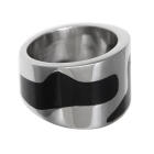 Edelstahlring im Retro Look mit schwarzem Epoxid Design