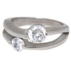 Stahlring mit zwei Zirkonien 500