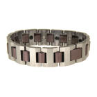 Armband aus Tungsten, zweifarbig: Silber und Rost, L&auml;nge 17.6cm / 18.8cm / 20cm