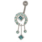 Bauchnabelpiercing 1.6x10mm mit Ornament Farbe wählbar, zartes Motiv für Feen