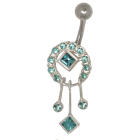 Bauchnabelpiercing 1.6x10mm mit Ornament Farbe w&auml;hlbar, zartes Motiv f&uuml;r Feen