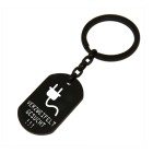 Rechteckiger Schlüsselanhänger aus Edelstahl mit Ihrer Wunschgravur, Stil Erkennungsmarke, schwarz