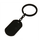 Rechteckiger Schlüsselanhänger aus Edelstahl mit Ihrer Wunschgravur, Stil Erkennungsmarke, schwarz