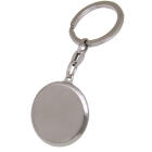 Gro&szlig;er runder Schl&uuml;ssel-Anh&auml;nger aus Edelstahl, 35mm, beidseitig satiniert mit schr&auml;g abfallender Randkante