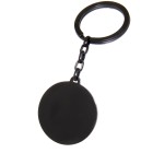 Large round key fob made of stainless steel, permanently blackened with PVD