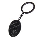 Ovaler Schlüsselanhänger aus Edelstah, schwarz beschichtet,l mit Ihrer Wunschgravur