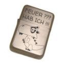 Benzin-Feuerzeug Nickel grau mit individueller Gravur