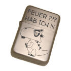 Benzin-Feuerzeug Nickel grau mit individueller Gravur