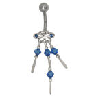 Bauchnabelpiercing Kettchen und Kristallen, Motiv Schmetterling, Farbwahl
