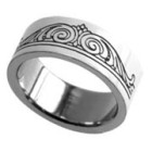 Stahlring mit gelasertem Tribal Design 036